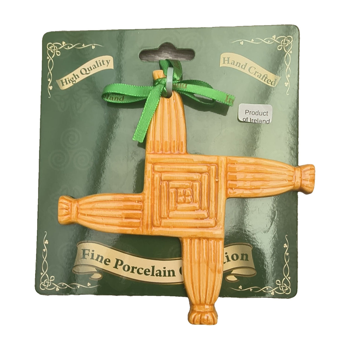 Porcelain St. Brigid's Cross hanging ornament