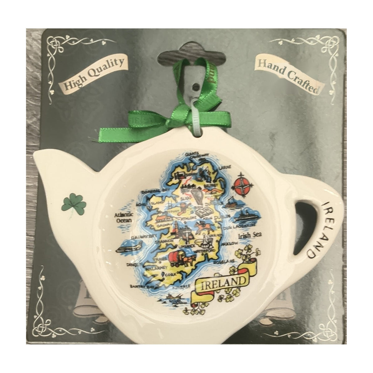Ireland map porcelain tea bag holder