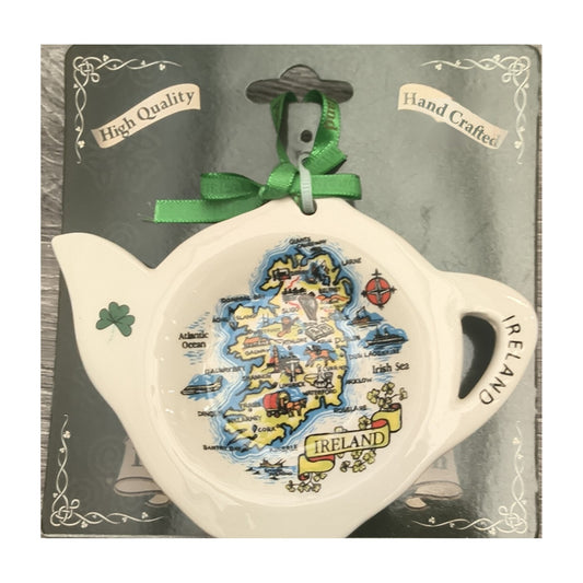 Ireland map porcelain tea bag holder