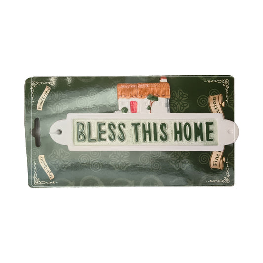 Bless This Home porcelain wall plaque