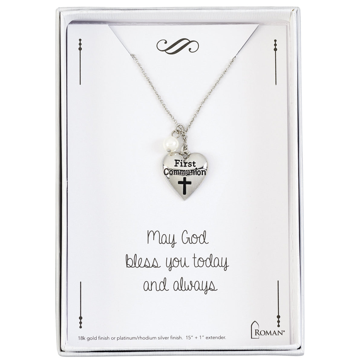 Roman 15 inch Silver Communion Necklace