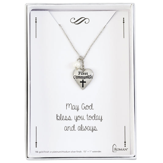 Roman 15 inch Silver Communion Necklace