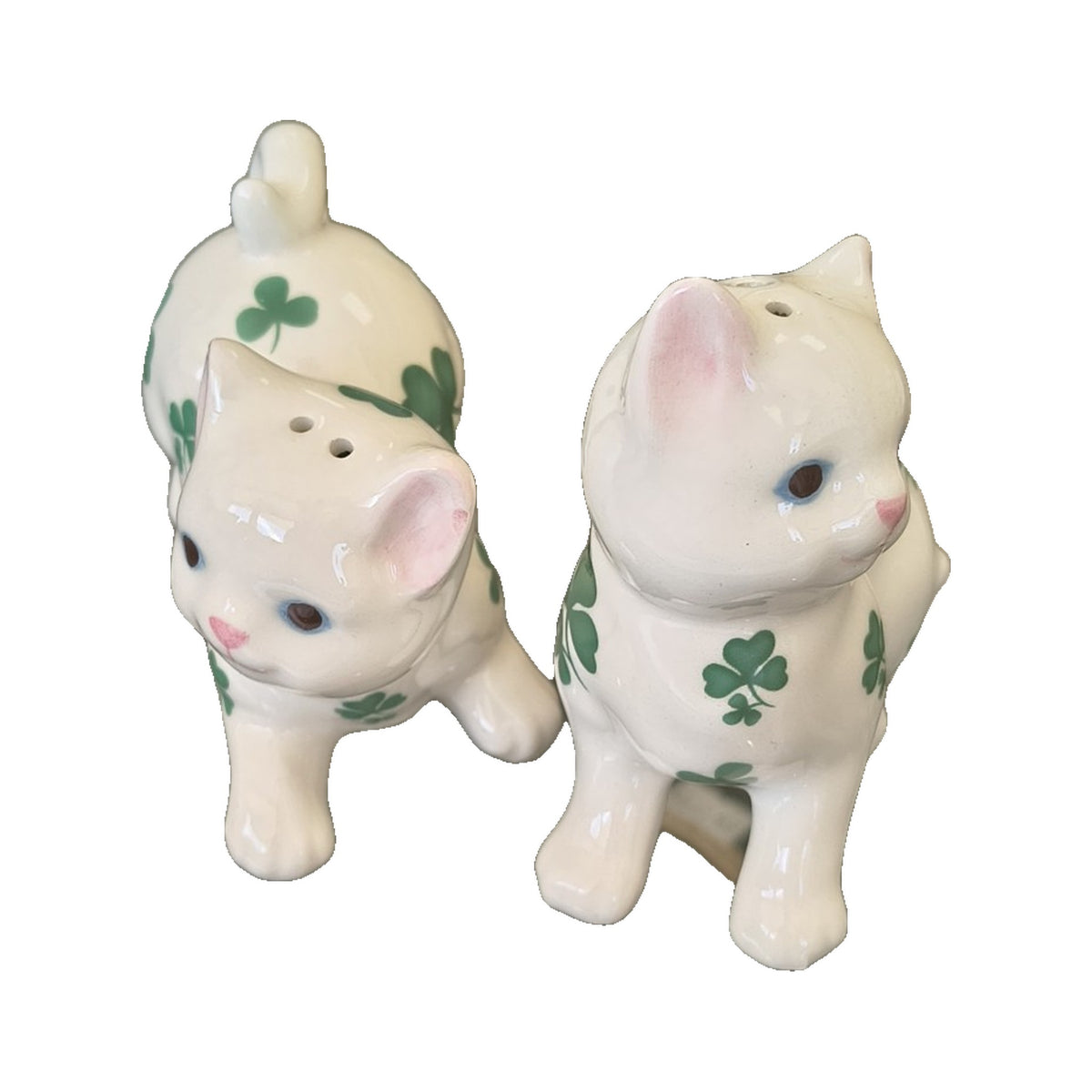 Irish salt & pepper shakers – Shamrock Cats (pair)