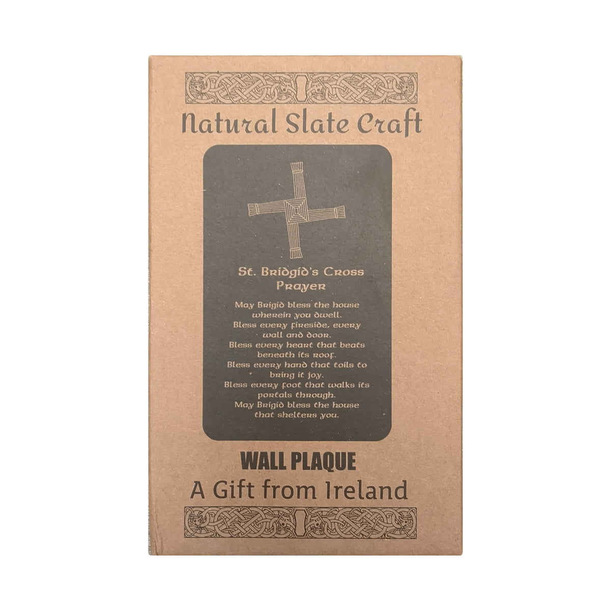 Natural Slate Craft St. Brigid's Cross Prayer wall plaque (boxed)