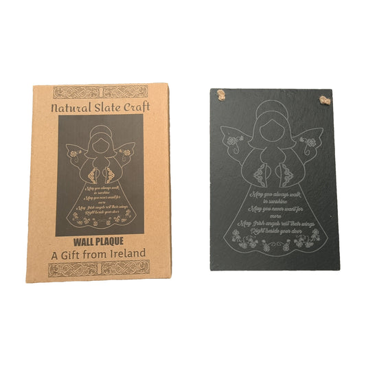 Angel Blessing natural slate wall plaque with box