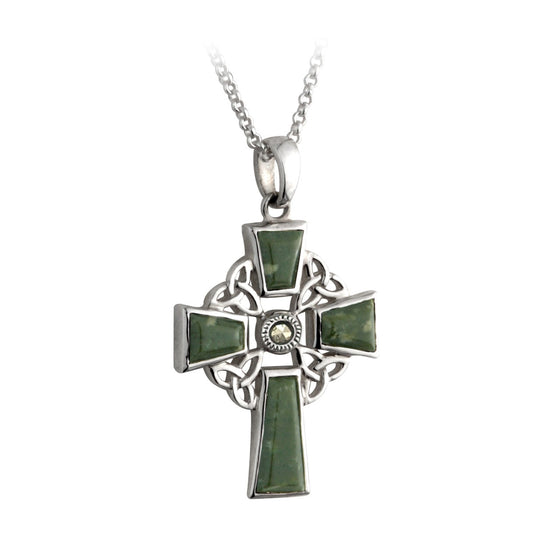 Solvar Celtic Cross Green Stone