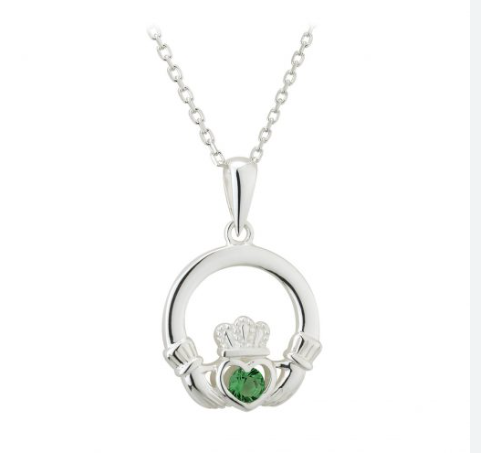 Solvar Claddagh Greenstone Pendant