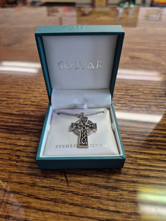 Solvar Connemara Marble Celtic Cross Pendant