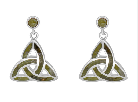 Solvar Connemara Marble Trinity Knot Earrings