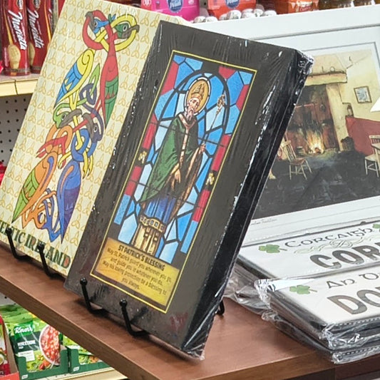 Framed "St. Patrick" Stained-Glass-Style Art Print