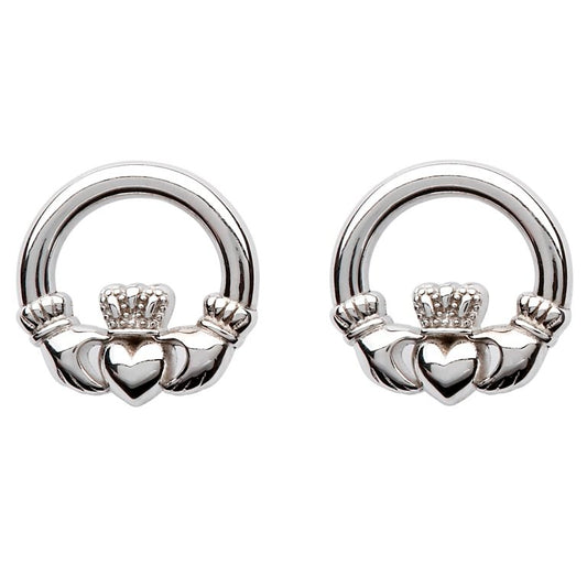 Shanore Sterling Silver Claddagh Stud Earrings