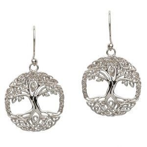 Tree Of Life Silver Earrings