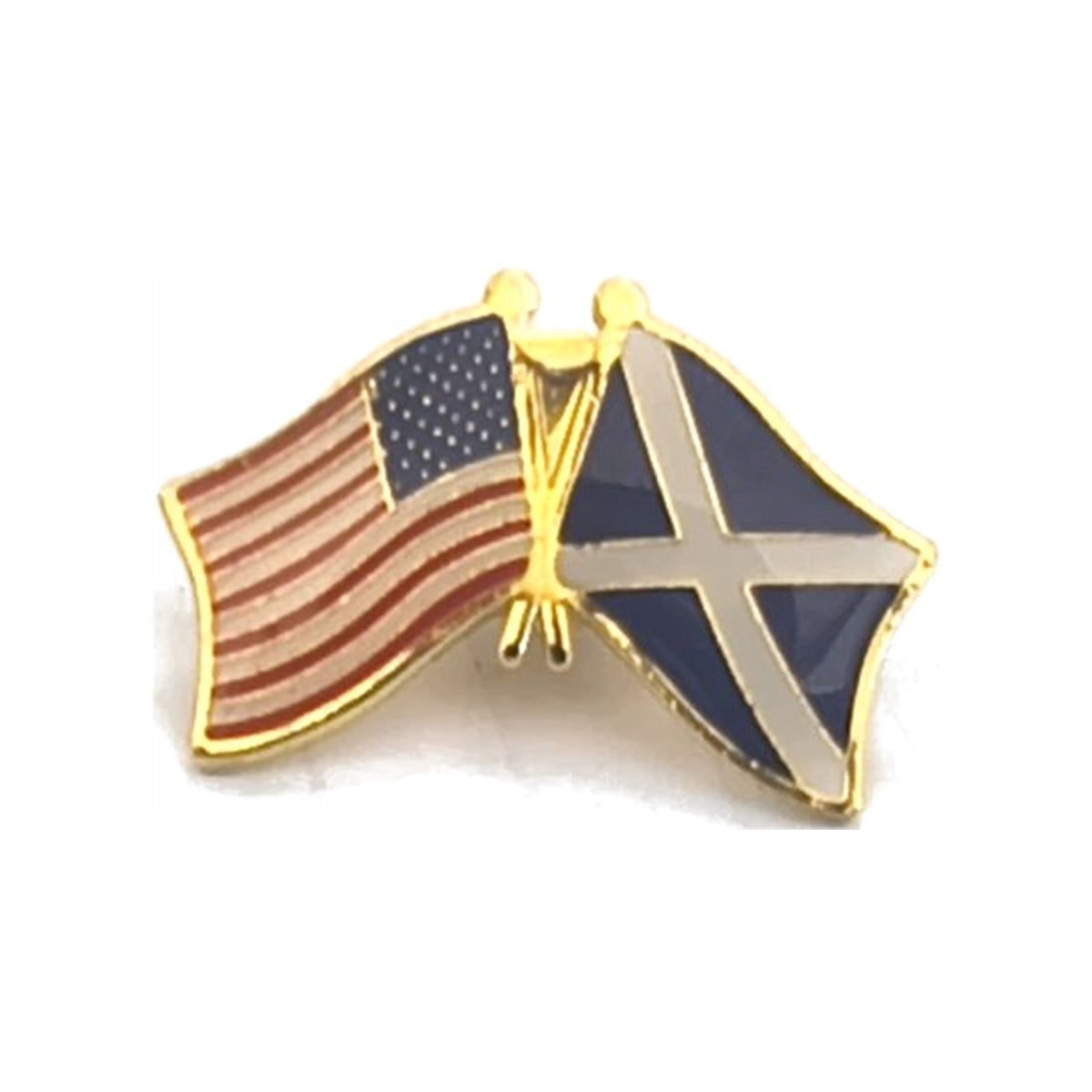 USA and Scotland crossed flags pin